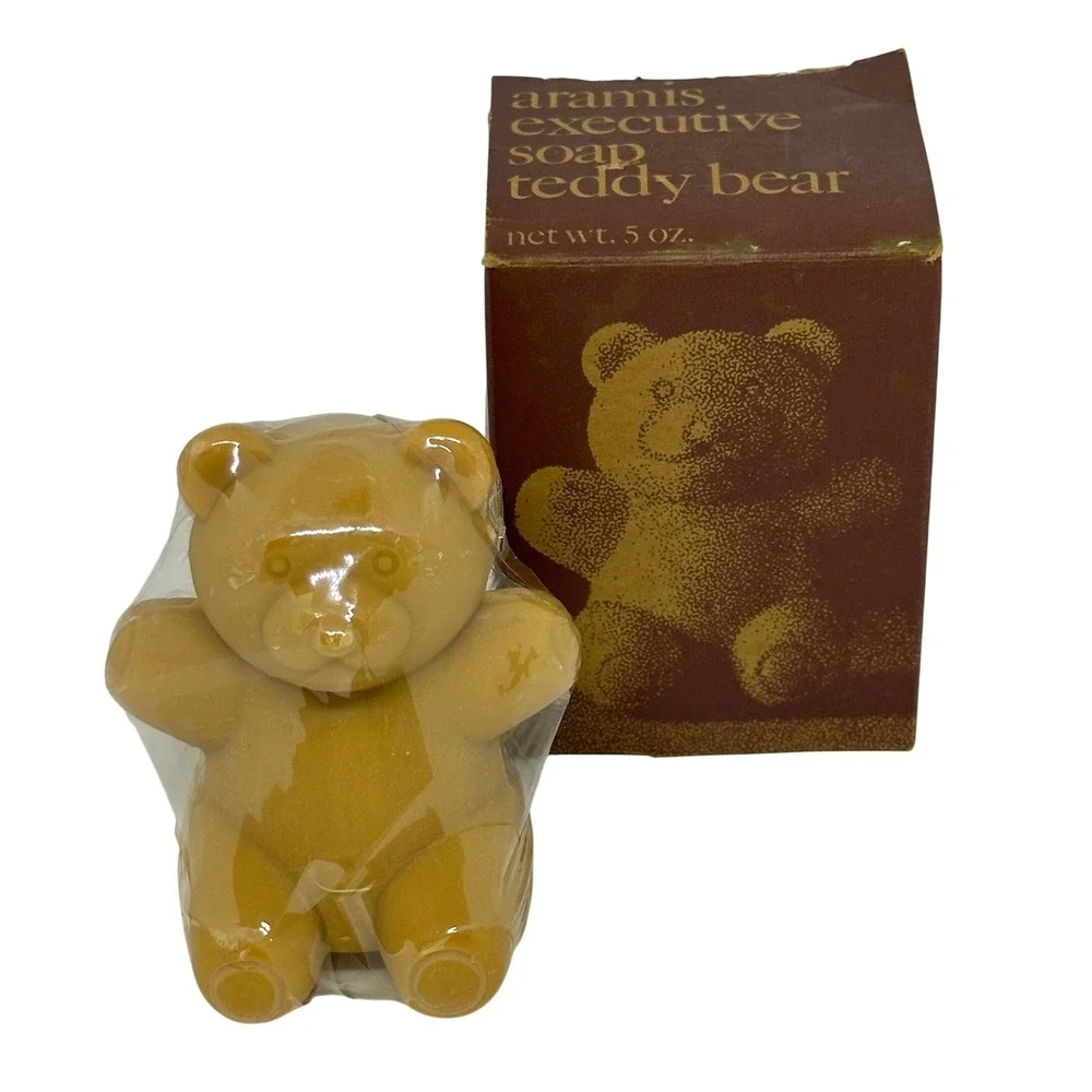 VTG Aramis Executive Soap Teddy Bear Brown Figural Bar New In Box 5 oz